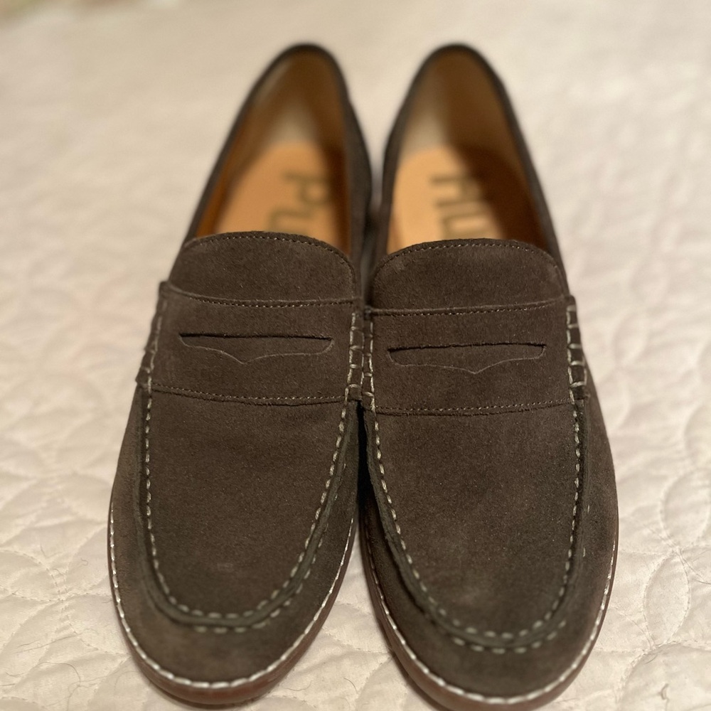 Hush Puppies green Suede Slip-Ons
